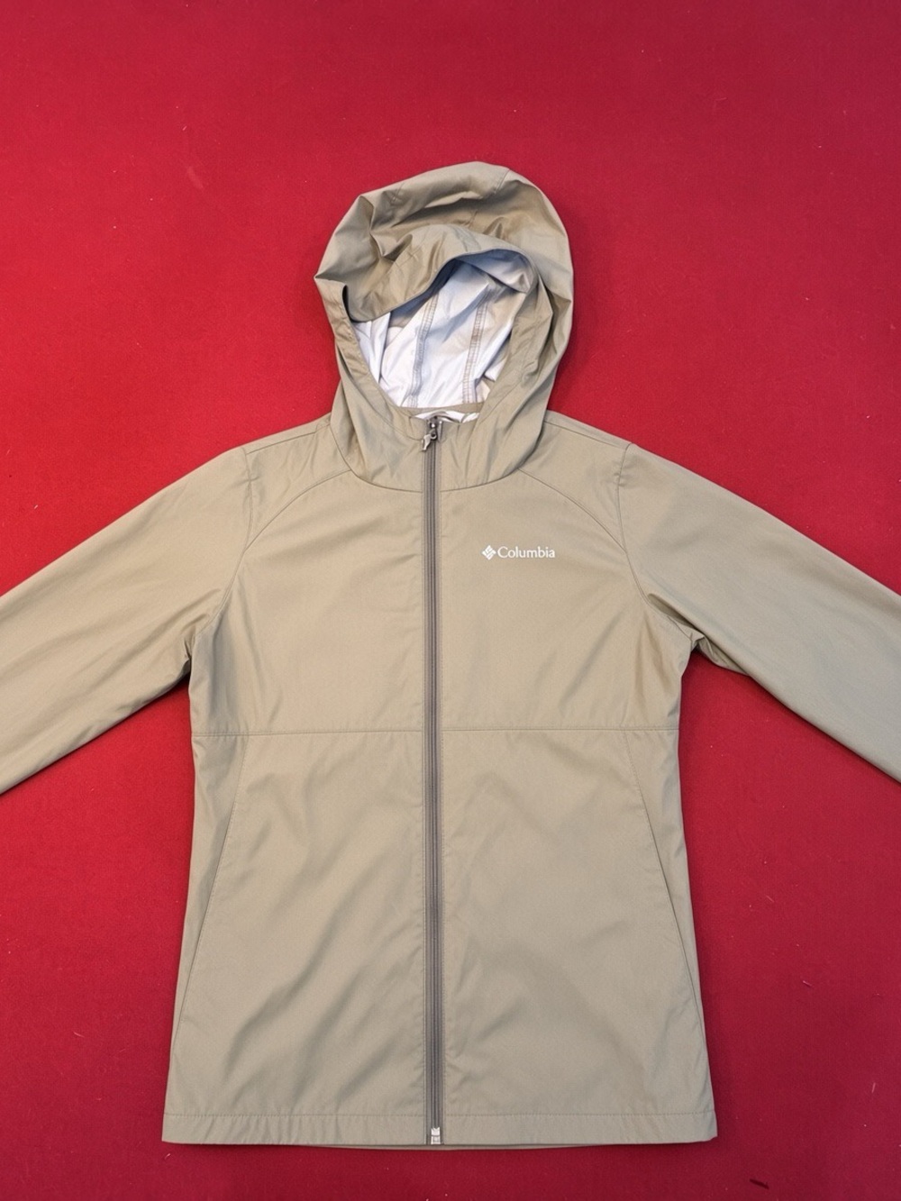 Columbia Kids Hooded Windbreaker Jacket - Khaki